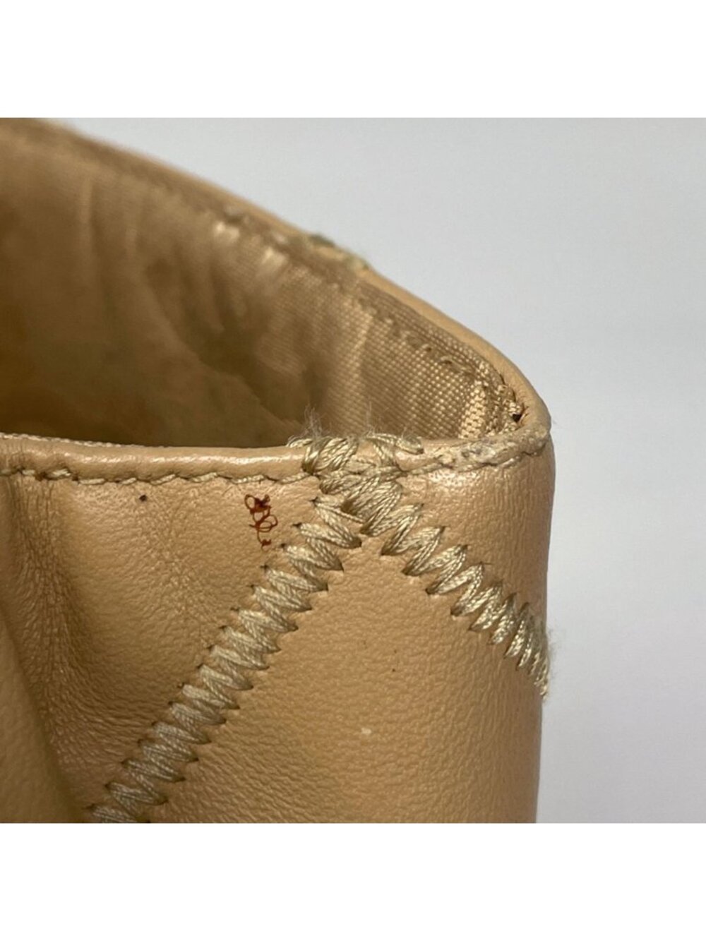 Chanel Shoulder Bag CC Logo Leather Beige - Picture 8 of 11